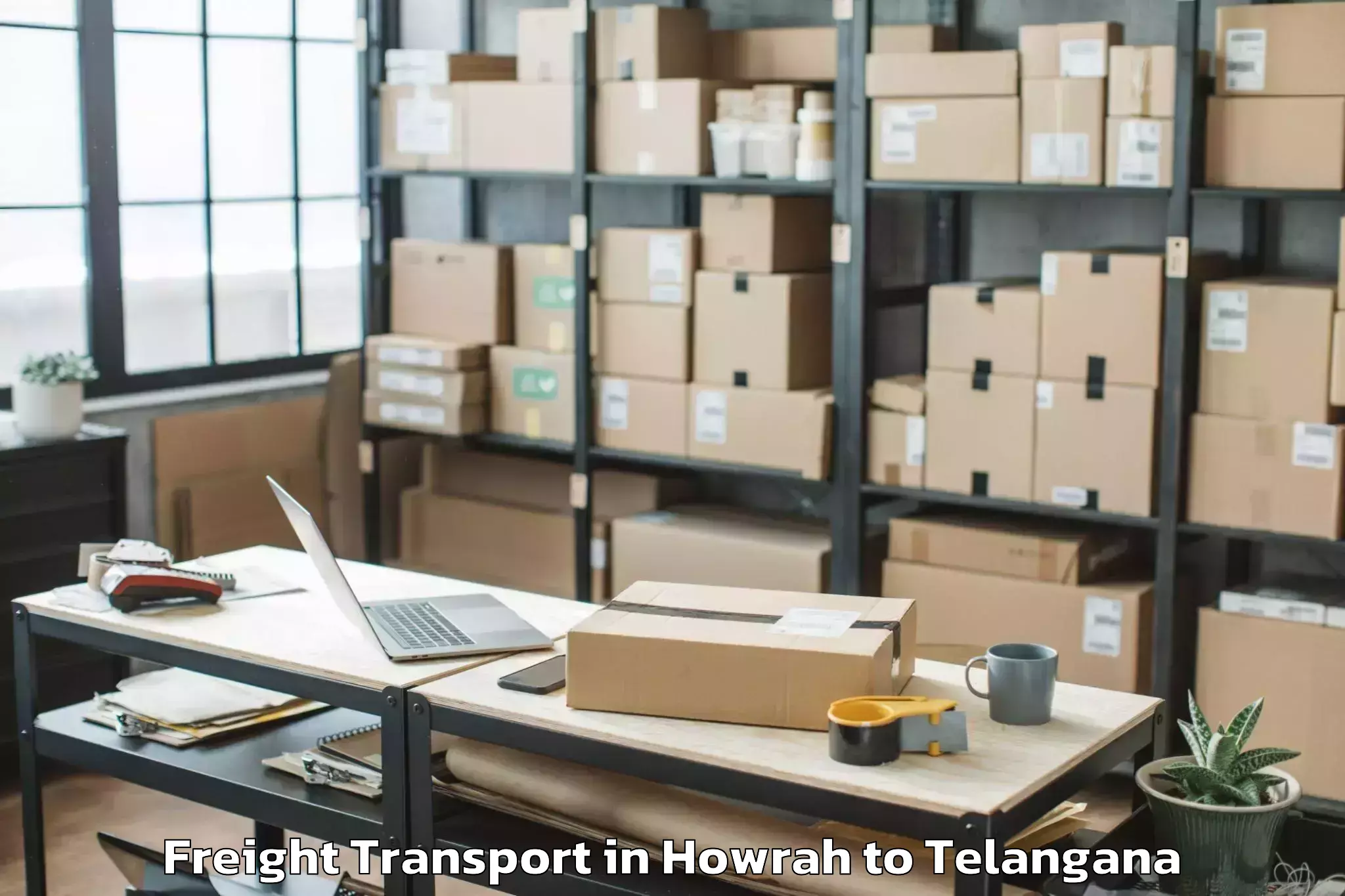 Top Howrah to Munugode Freight Transport Available